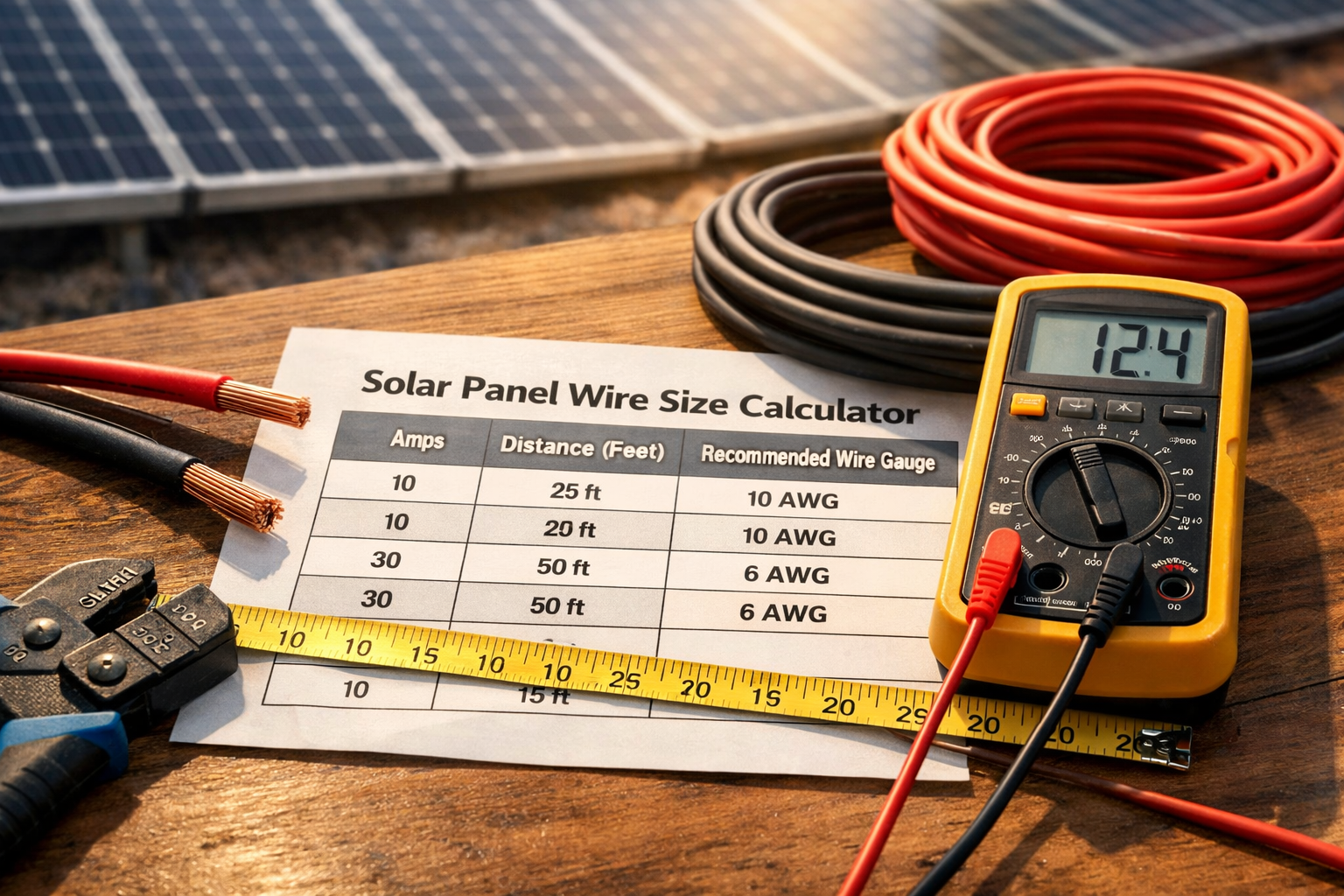Solar Panel Wire Size Calculator: 7 No-Regret Sizing Rules
